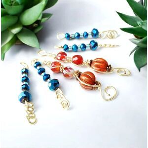 6 Piece Beaded Charm Dangles, Jewelry Making, DIY Jewelry